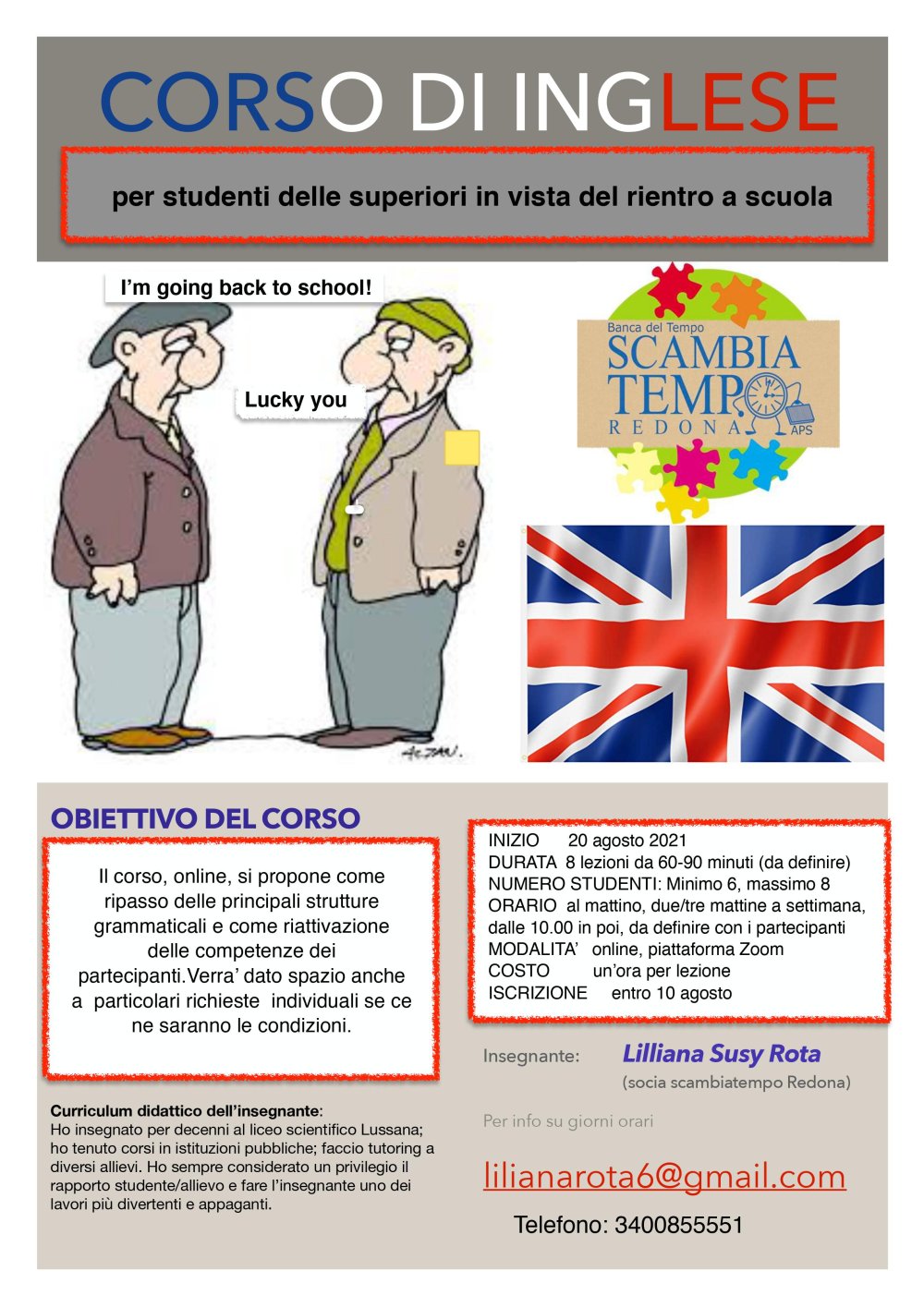 corso estivo englese 2021